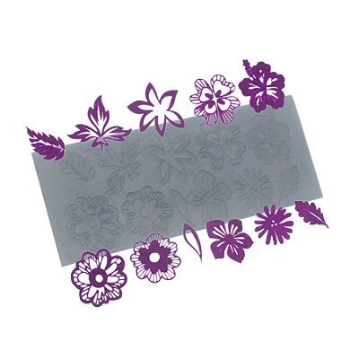 Molde de  Silicone 756 - Renda de Flores Pequenas