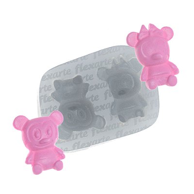 Molde de  Silicone 759 - Casal de Ratinhos Baby