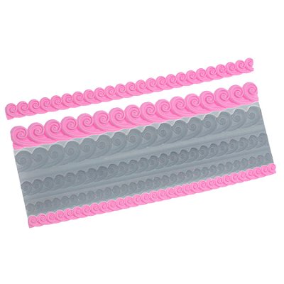 Molde de  Silicone 766 - Trio Moldura de Cordões Waves