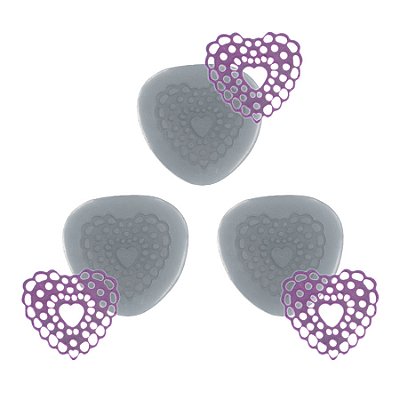 Molde de  Silicone 770 - Trio de Mini Rendas Noreen Coração