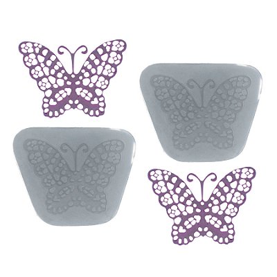 Molde de  Silicone 771 - Dupla de Mini Rendas Borboleta Myrtle