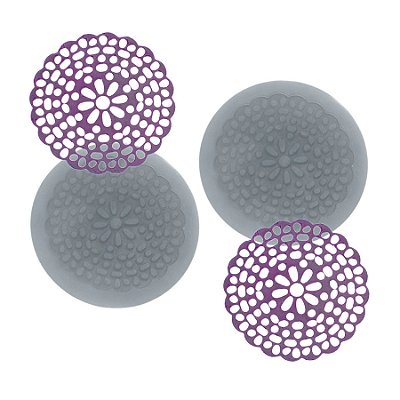 Molde de  Silicone 773 - Dupla de Mini Rendas Jewell Redonda