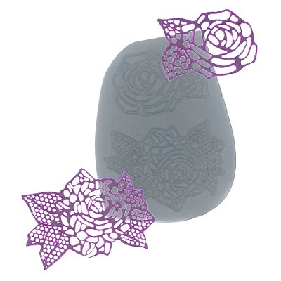 Molde de  Silicone 775 - Rendas Mini Rosa & Florais Mini