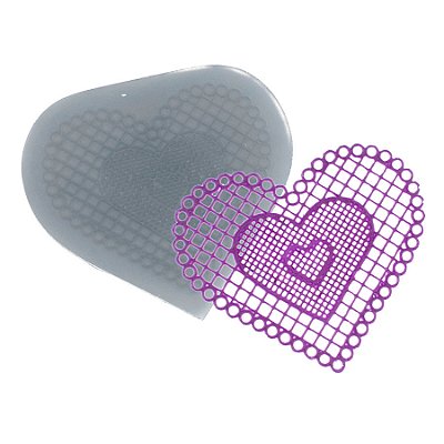 Molde de  Silicone 780 - Renda de Coração Colleen Médio