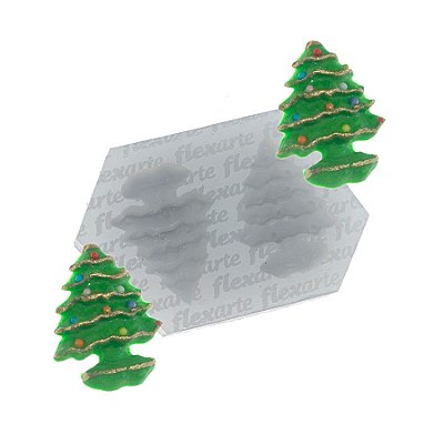 Molde de  Silicone 816 - Dupla de Árvores de Natal EVA