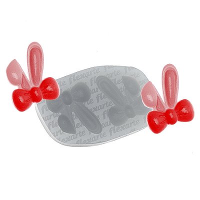 Molde de  Silicone 819 - Dupla de Orelhas de Coelho c/ Laço 3 cm