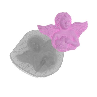 Molde de  Silicone 838 - Anjo Kakabel Com Coração
