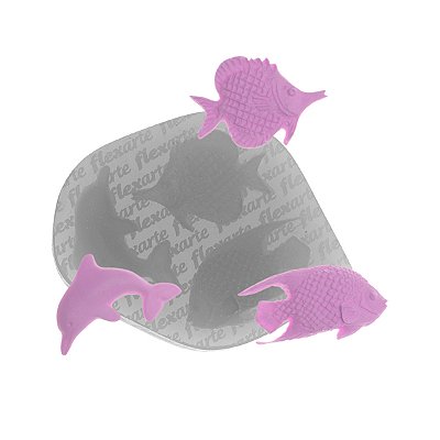 Molde de  Silicone 845 - Dupla de Peixes + Golfinho