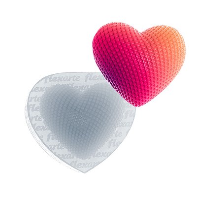 Molde de  Silicone 859 - Coração Merliah Texturizado
