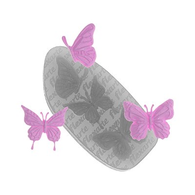 Molde de  Silicone 867 - Trio de Borboletas Sole - Flexarte