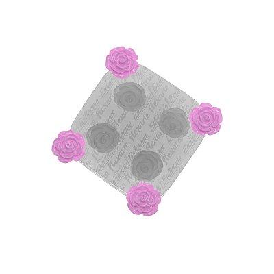 Molde de  Silicone 872 - Quarteto Rosinhas Lakisha Flor EB