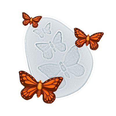 Molde de  Silicone 901 - Trio de Borboletas Mildred