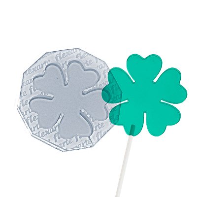 Molde de  Silicone 911 - Pirulito Tipo Trevo com 5 Folhas 5cm