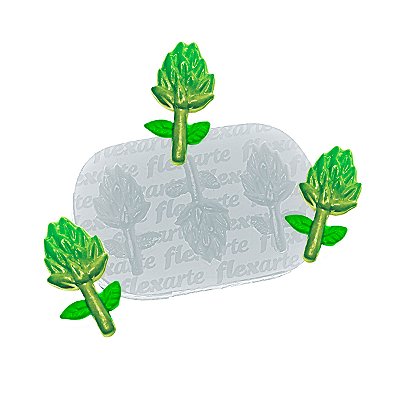 Molde de  Silicone 946 - Trio de Florzinhas Erin