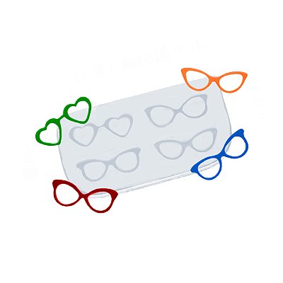 Molde de  Silicone 978 - Quarteto do Óculos Pequenos