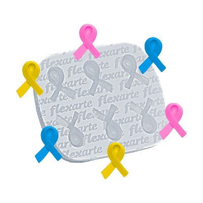 Molde de  Silicone 980 - Sexteto de Outubro Rosa / Novembro Azul 1,5cm
