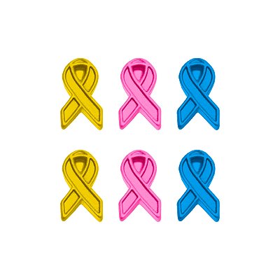 Molde de  Silicone 983 - Sexteto de Outubro Rosa / Novembro Azul Mini 1cm