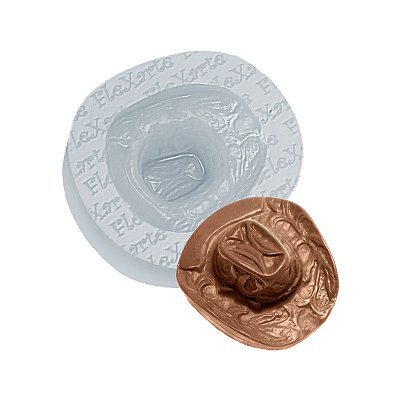 Molde de Silicone 1002 - Chapéu Cowboy Médio 3cm - Flexarte