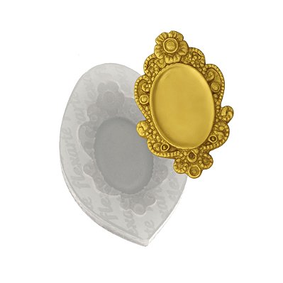 Molde de Silicone 1014 - Moldura Oval Pansy 4,5cm - Flexarte