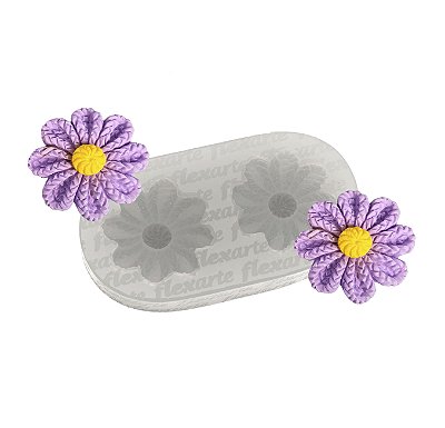 Molde de Silicone 1016 - Flores de Crochê Luella 2,8cm Flor