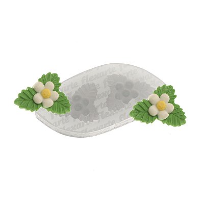 Molde de Silicone 1027 - Par de Flores Lillie 2,8cm Flexarte