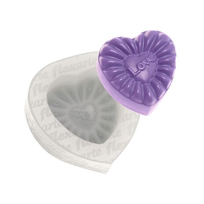 Molde de Silicone 1030 - Coração Bethor Love - 3cm  Flexarte
