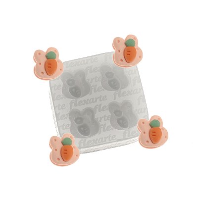 Molde de Silicone 1034 - Mini Coelhos de Páscoa - 1,5cm