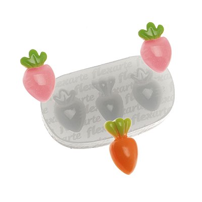 Molde de Silicone 1038 - Trio Cenouras de Páscoa Peq. 2,2cm