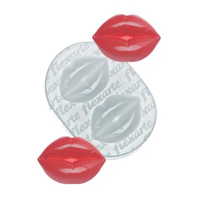 Molde de Silicone 900 - Par de Lábios AJ Rhea - Bocas 2,5cm