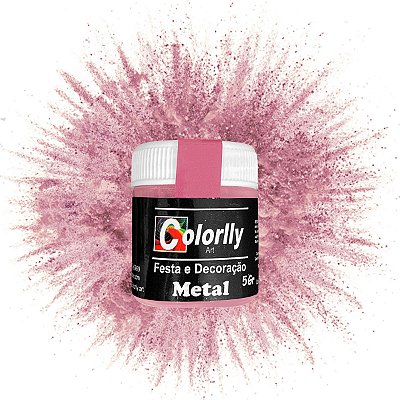 Pó para decoração - Metal Cobre Rosado 5g - Colorlly
