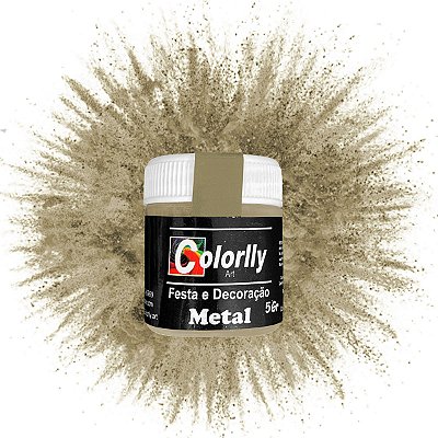 Pó para decoração - Metal Dourado 5g - Colorlly
