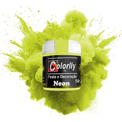 Pó para decoração - Neon Amarelo 5g - Colorlly