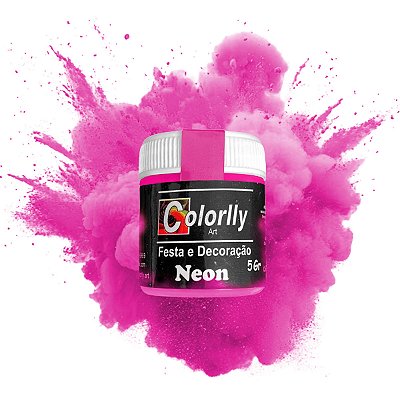 Pó para decoração - Neon Rosa 5g - Colorlly
