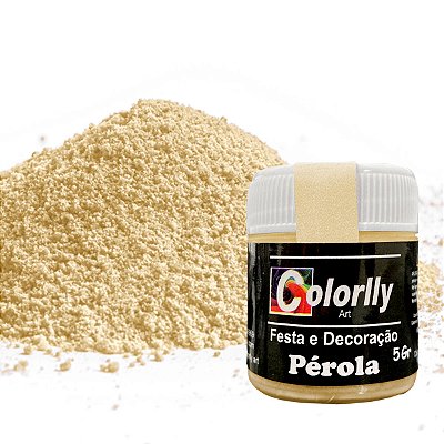 Pó para decoração - Pérola Amarelo Bebê - Colorlly