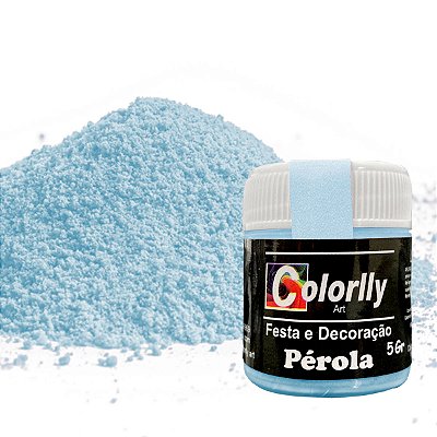 Pó para decoração - Pérola Azul Bebe 5g - Colorlly