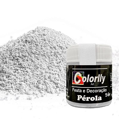 Pó para decoração - Pérola Branco 5g - Colorlly