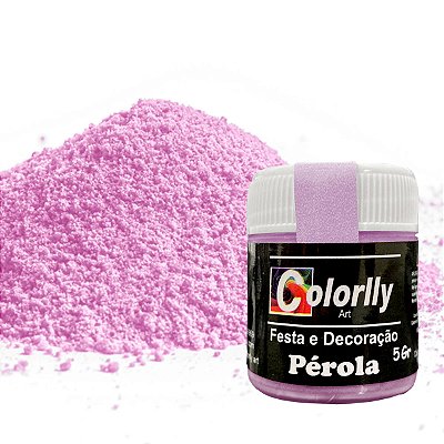 Pó para decoração - Pérola Rosa Bebe 5g - Colorlly