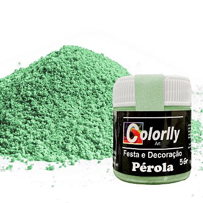 Pó para decoração - Pérola Verde Bebê  - Colorlly