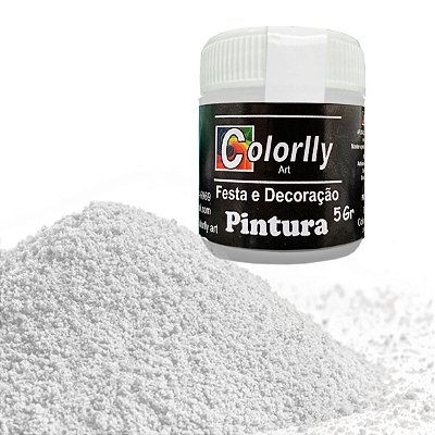 Pó para Decoração de Doces - Pintura Branco 5g - Colorlly