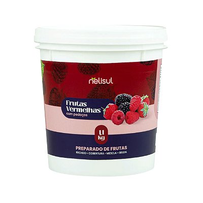Preparado de Frutas Vermelhas com pedaços - Pote 1,1 kg - NeliSul