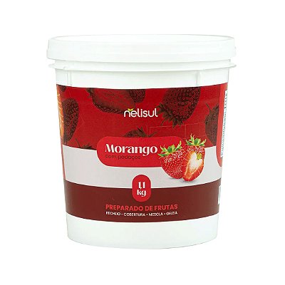 Preparado de Morango com pedaços - Pote 1,1 kg - NeliSul
