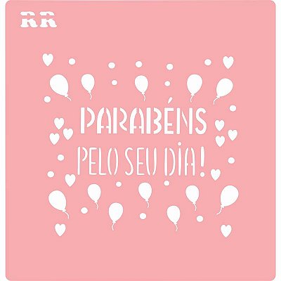 Stencil Biscoito Feliz Aniversário 1