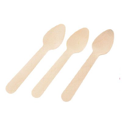 Talher Madeira Colher Sobremesa Natural