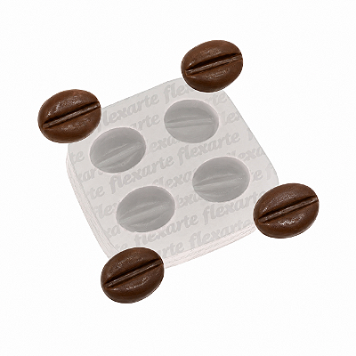 Molde de Silicone 1052 - Grãos de Café Tathy 1,6cm Flexarte