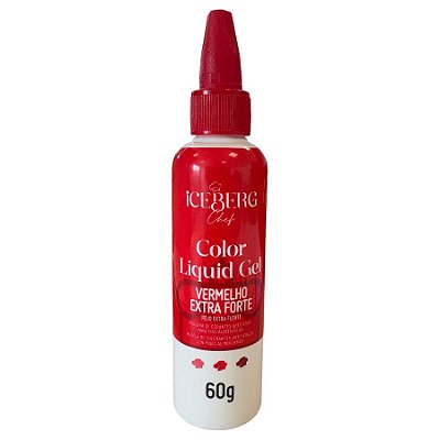 Corante Vermelho - Extra Forte Liquid Gel 60g - Iceberg Chef