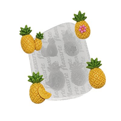 Molde de Silicone 1053 - Quarteto Abacaxi Peq 2cm - Flexarte