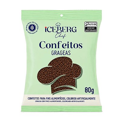Confeitos Grageas MARROM 80g - Iceberg Chef - FLEXARTE