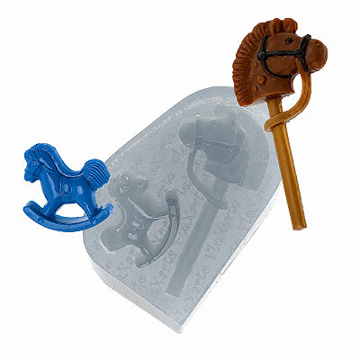 Molde de  Silicone 056 - Dupla de Cavalinhos - FLEXARTE