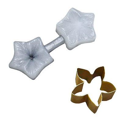 Kit - Molde de Silicone 737 com cortador Flor do Campo