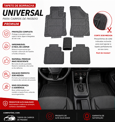 Jogo de Tapetes monster mats Universal em Borracha Premium Recortável